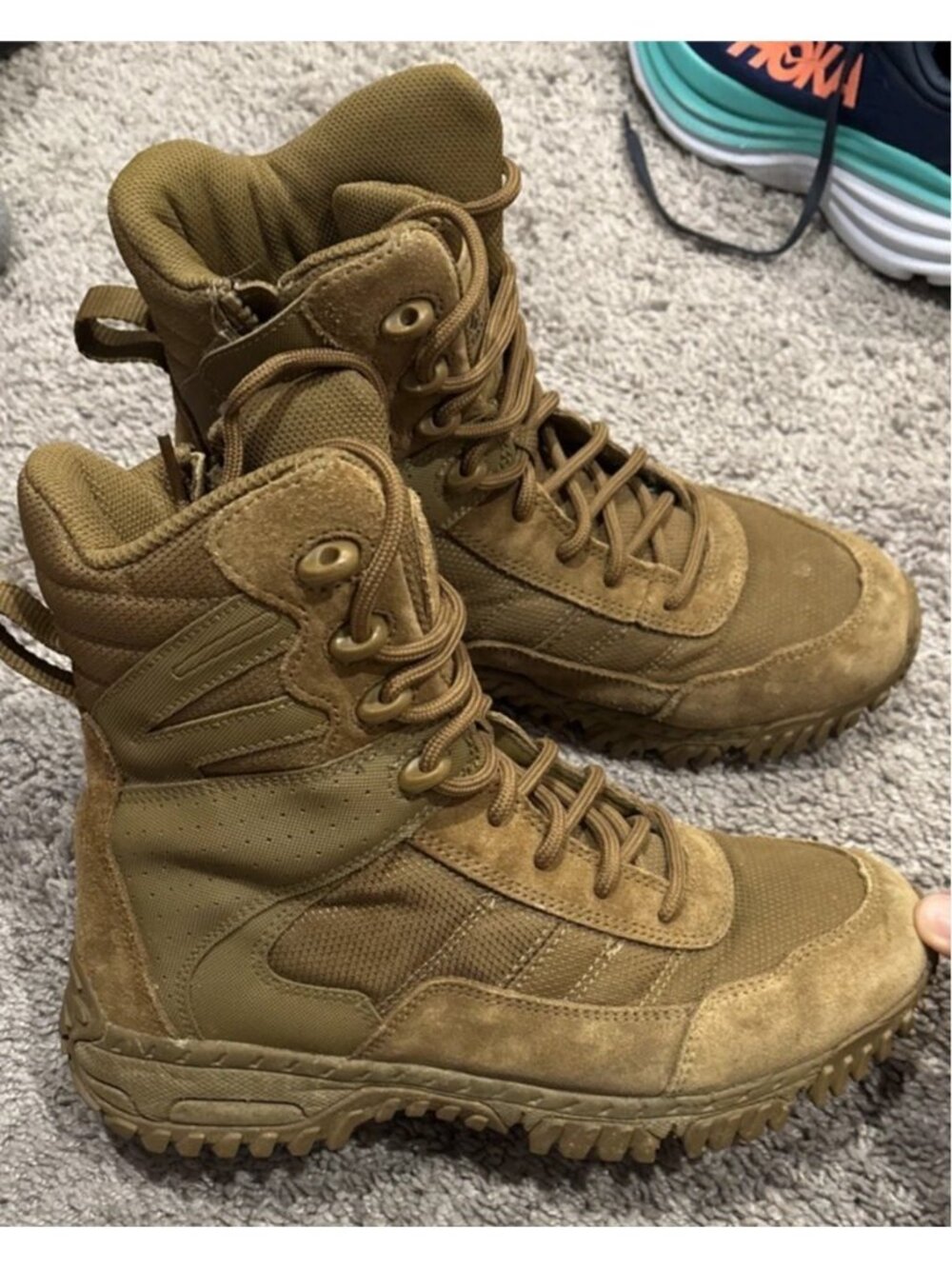 Size 8.5W-ALTAMA Men's Vengeance SR 8” Coyote Tan Zip Combat Tactical Boots Wide